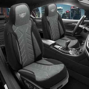 2x Sitzbezüge passend für Lancia Delta 844 (Schwarz-Grün) Vorne | Pilot HERM213 - Bild 1 von 11