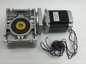 Geared Reduction Ratio 10:1 Worm Gearbox Nema23 Stepper Motor 1.8Nm L76mm CNC - Picture 1 of 12