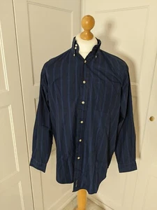 Tommy Hilfiger Mens Blue Stripe Casual Shirt Small / Medium 15" - Picture 1 of 7