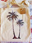 ECO by Love of Fashion Canvas Reusable Tote/Book/Grocery Bag PALM TREES NWT