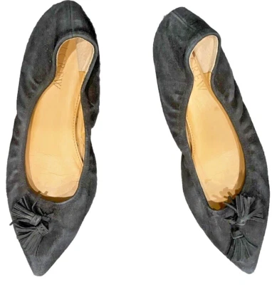 J. Planos de ballet Crew Lottie para mujer negros gamuza punta borla, talla 6,5 Foto 1 de 4