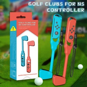 2 x Golf Clubs Hand Grip For Nintendo-Switch Joy Con Mario Golf Super Rush Game - Picture 1 of 15