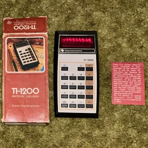 Vintage Texas Instruments TI-1200 Electronic Calculator w/Original Box - Picture 1 of 6