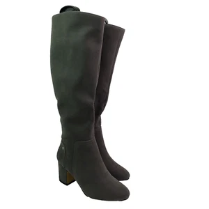 Bella Vita Kassidy Womens Size 6.5 Gray Metal Stud Almond Toe Block Heel Boots - Picture 1 of 13