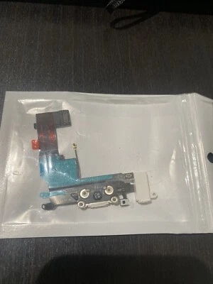 Cargador USB blanco iPhone 5S puerto de carga base conector pieza de repuesto Foto 1 de 2