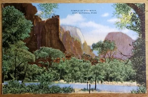 Temple of Sinawava Zion Nat'l Park Utah UT Postal PC 1949 EC Kropp - Imagen 1 de 1