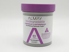 Almay Longwear & Waterproof Eye Makeup Remover Pads-- Hypoallergenic--80 ct