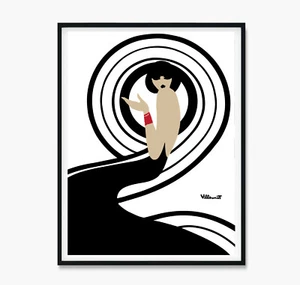 Bally Swirl Print, Bally Swirl Poster, Bally Wall Art, Bernard Villemot Canvases - Picture 1 of 7