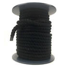 12Mm Black Natural Cotton Rope X 50 Metre Reel, Animals Toys Arts Crafts Macrame