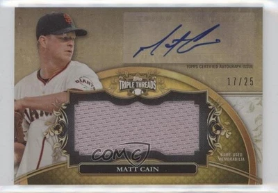 2013 Topps Triple Threads Unity Jumbo Relics Gold/25 Matt Cain #UAJR-MC1 automático Foto 1 de 2