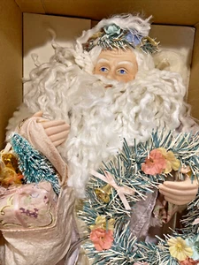 Brinn's Collectible Porcelain Traditional English Garden Santa Doll 16" PX-1600 - Picture 1 of 12