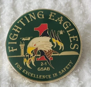 AUTHENTIC 2-1 GSAB CAB 1ID GENERAL SUPPORT AVIATION BN RILEY RARE CHALLENGE COIN - Picture 1 of 4