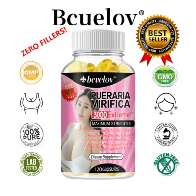 BCUELOV Pueraria Mirifica - Premium - Kapseln- Vitalität - Brustvergrößerung - Vegan