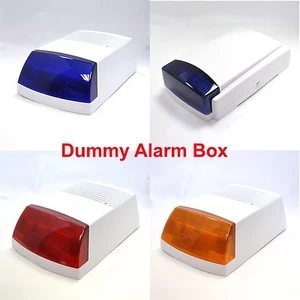 Caja de alarma ficticia AZUL naranja ROJO lente intermitente 2 luces LED 2-3 años duración de la batería - Imagen 1 de 10