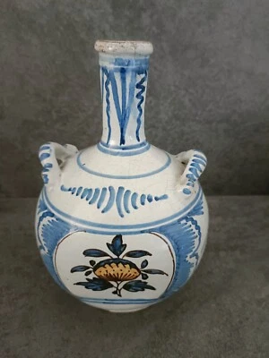 ANCIENNE  GRANDE BOUTEILLE GOURDE  FAIENCE NEVERS EPOQUE XVIIIeme  - Photo 1/4