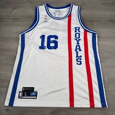 Camiseta de colección NBA Reebok HWC Sacramento Kings Peja Stojakovic Royals para hombre grande Foto 1 de 4