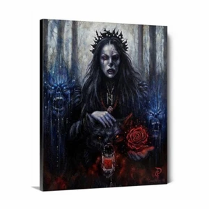 Impresión artística oscura gótica lienzo Hel diosa vikinga nórdica Hel 16 x 20 pulgadas - Imagen 1 de 4
