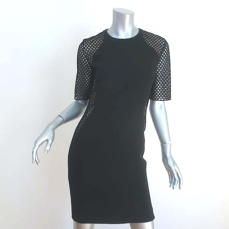 Vestido Stella McCartney April Illusion preto malha e crepe tamanho 42 - Imagem 1 de 4