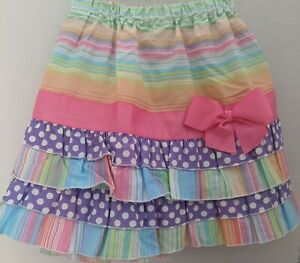 Lolly Wolly Doodle Spring Ruffle Ribbon Bow Skirt Girls 8 Easter NWOT