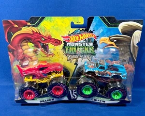 New DRAGON vs GRIFFIN 2-Pack ROARIN' RUMBLE Hot Wheels MONSTER TRUCKS Mega Wrex - Picture 1 of 6