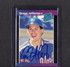 1989 DONRUSS RC CARD SIGNED IP AUTO GREGG JEFFERIES NEW YORK METS GREAT