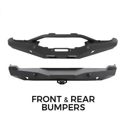 SmittyBilt Rear & Front Bumpers w/ Winch Plate & Bull Bar for 84-01 Cherokee XJ Foto 1 de 4