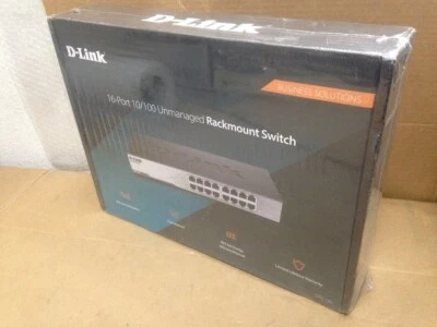 D-Link DSS-16+ 16-Port 10/100 Unmanaged Rackmount Switch 3.2Gbps - Image 1 of 4
