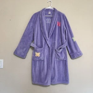 Xhilaration Bathrobe Girls Sz X-Large Lilac Plush Butterfly Sleepwear Soft Warm - Picture 1 of 9
