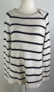 Abercrombie & Fitch Sweater Y2K Womens Small Zip Striped Y2K Preppy Nautical - Picture 1 of 11