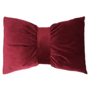 Cuscino Fiocco Bordeaux Violet fatto a mano in velluto già imbottito Arredamento - Picture 1 of 2