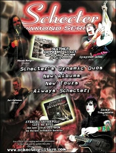 Guitarras Avenged Sevenfold & Seether Schecter Diamond Series 2005 impresión de anuncio - Imagen 1 de 3