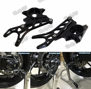 CNC Rear Wheel Axle Stand Pick Up Hook Set Black Fit 2013-2016 YAMAHA MT-07 FZ07 - Picture 1 of 12