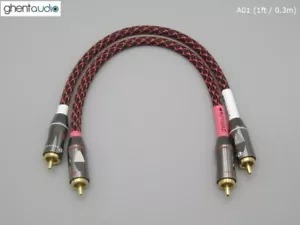 A01 (30 cm 1 Fuß) --- Paar (2 Stück) kanarisch L-4E6S Star Quad Hifi Cinch Audiokabel - Bild 1 von 6