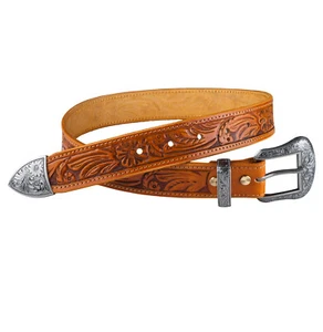 Premium Cinturón Oeste, Fileteado, Adornado Cierre Y Punta Cinturón, S - 2XL - Imagen 1 de 10