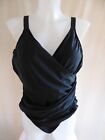 Shein black lined front pad cup adjust straps swimming costume size 16 Label XL