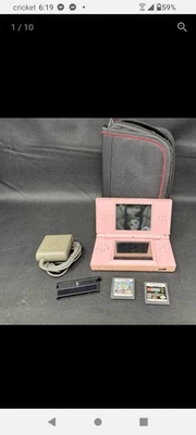 Nintendo DS Lite Handheld Console Pink w/ 2 Games -Chargers, Case Tested. - Image 1 of 4