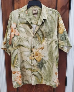Vintage Tommy Bahama Herrenhemd Large 100 % Seide Hawaii Tasche Knopfleiste Camp - Bild 1 von 8