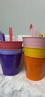 Lote de 6 piezas juego de macetas de cubo colgante para macetas multiusos de cerca o barandilla Foto 1 de 4