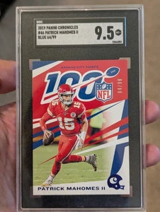 Patrick Mahomes 2019 Panini Chronicles NFL 100 blu #'d /99, SGC 9,5 MVP gemma - Foto 1 di 2