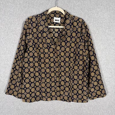 Винтажный Leslie Fay блузка 18 темно-коричневый медальон на заказ максималист ретро 80-х 90-х - Изображение 1 из 4