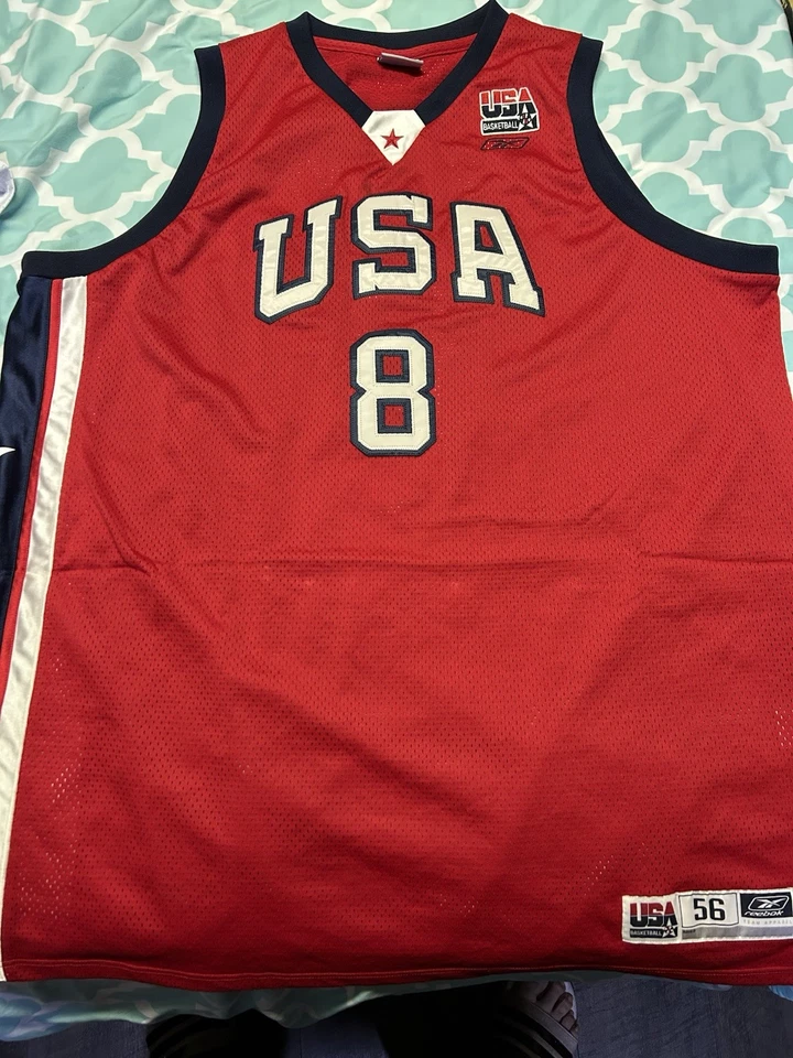 CAMISETA OLÍMPICA VINTAGE REEBOK EE. UU. KOBE BRYANT #8 USADA TALLA 3xl Foto 1 de 4