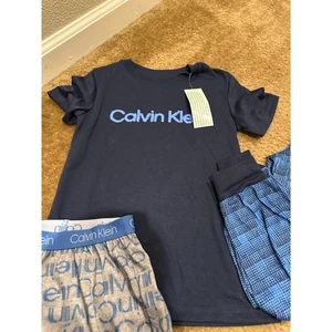 NEW Calvin Klein Boys 3 Piece Pajama Set (Top, Pants, Shorts) Size XS 5//6 - Picture 1 of 7