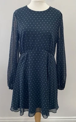 Ted Baker Long Sleeve KOBIE Dress Heart Detail Dark Green Size 4 Uk 14 - Image 1 of 4