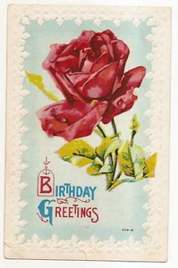 Red Roses Birthday Greeting Postcard Series 609-8 Postcard - Picture 1 of 1