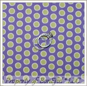 BonEful Fabric FQ Cotton Quilt Benartex Purple Green Cream Baby Polka Dot Stripe - Picture 1 of 9