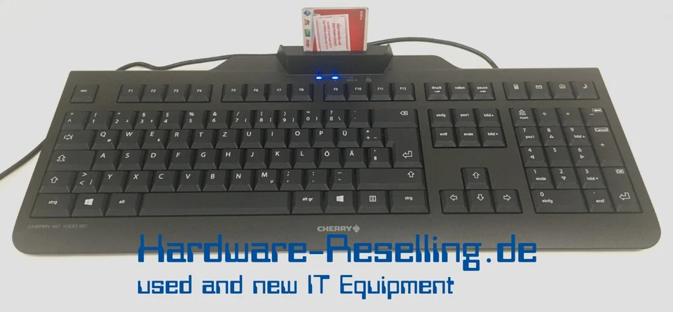 Cherry KC 1000 SC Smartcard Reader QWERTZ Deutsch Schwarz USB JK-A0100DE-2 - Bild 1 von 3