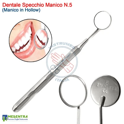 MEDENTRA Dentale Specchio Manico Bocca Ispezione pulizia dei denti Specchietto Maniglia