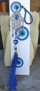 Amuleto colgante azul turco para mal de ojo puerta hamsa 10" nuevo - Imagen 1 de 2