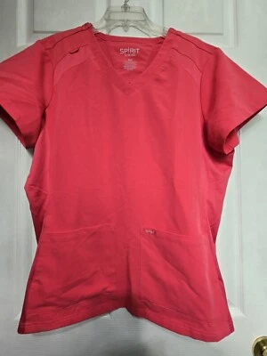 SPIRIT SCRUBS Scrub Top Size XL-Watermelon V-Neck-Chest 26"/L 28" - Image 1 of 4