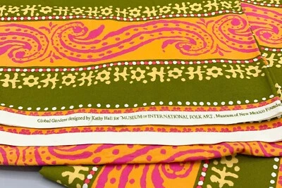 3 pc COTTON FABRIC MUSEUM INTERNATIONAL FOLK ART Global Gardens Large Motif - Image 1 of 2